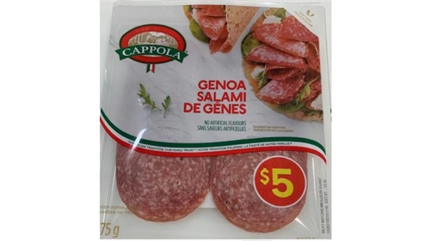 Rappel de salami de Gênes de marque Cappola 