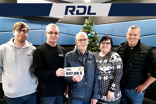 Transport RDL remet un chèque de 897,80 $ à la Société Saint-Vincent-de-Paul de Rivière-du-Loup