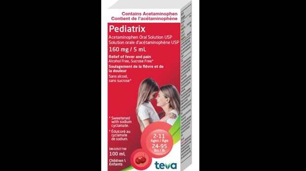 Rappel de la solution orale d’acétaminophène pour enfants Pediatrix 