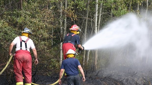 Feu de broussailles à Cacouna