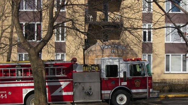 Intervention incendie à Place Pouliot