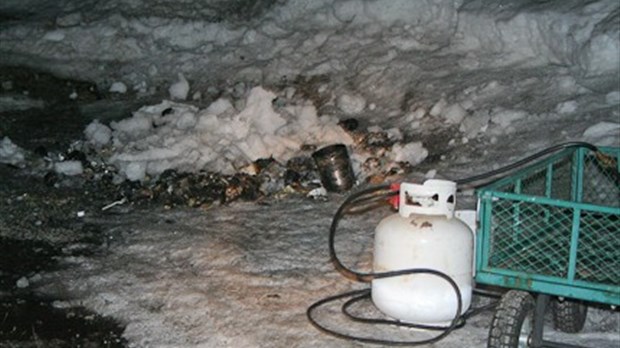 Poubelles en feu