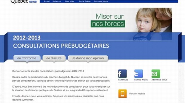 Donnez votre opinion lors des consultations prébudgétaires en ligne