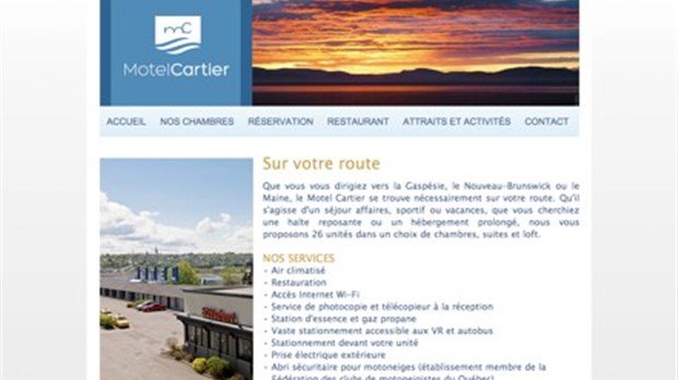 Un nouveau site Web pour le Motel Cartier