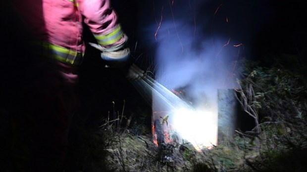 Un feu de camp… avec des pompiers