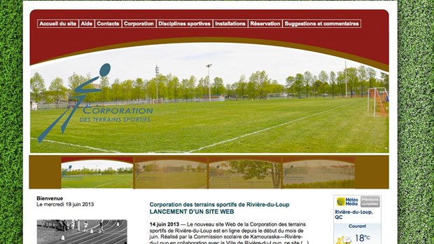 Un site web pour la Corporation des terrains sportifs