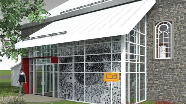 Le visage de la population de Cacouna sur les murs de la nouvelle bibliothèque