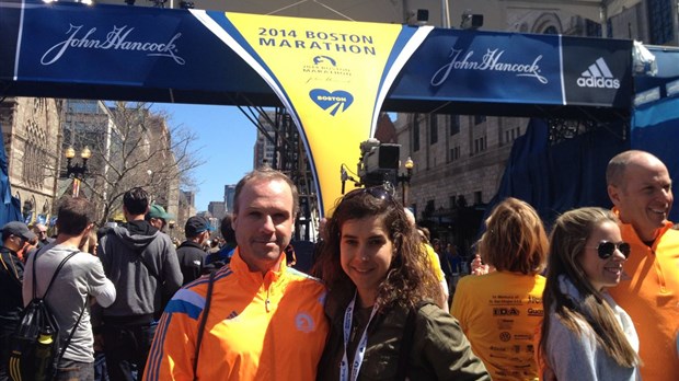 Émilie Labrosse et Daniel Lepage au marathon de Boston