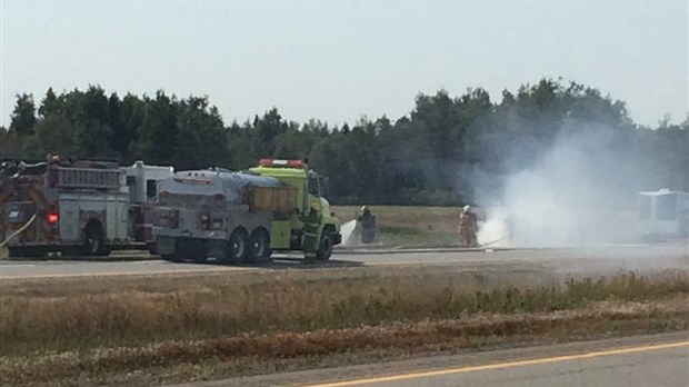 Incendie de véhicule sur l’autoroute 20
