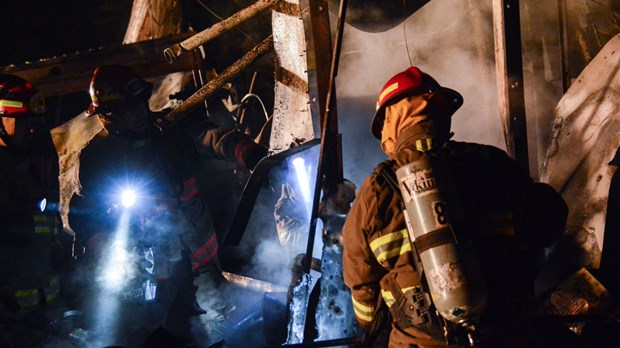 Incendie dans une érablière à Saint-Hubert