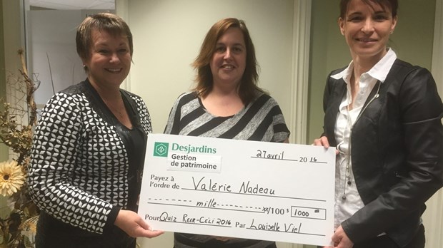 Valérie Nadeau gagne 1 000 $ au Quiz REER-CELI