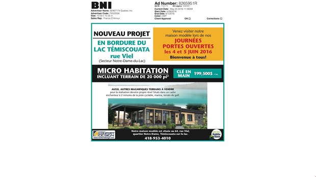 Un développement de micro-habitations arrive à Témiscouata-sur-le-Lac
