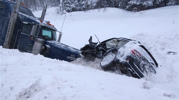 Collision avec un fardier à Saint-Honoré