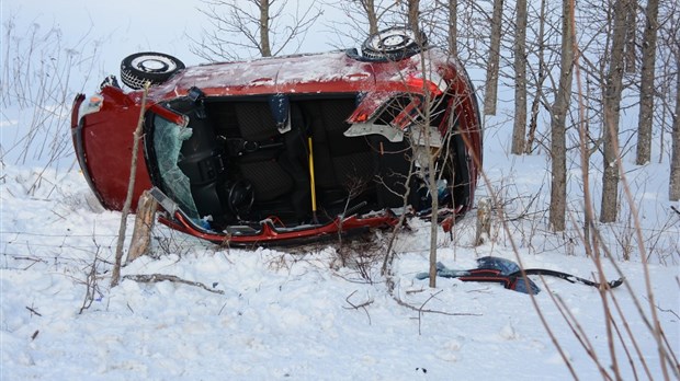 Capotage sur la route 132 à Trois-Pistoles 