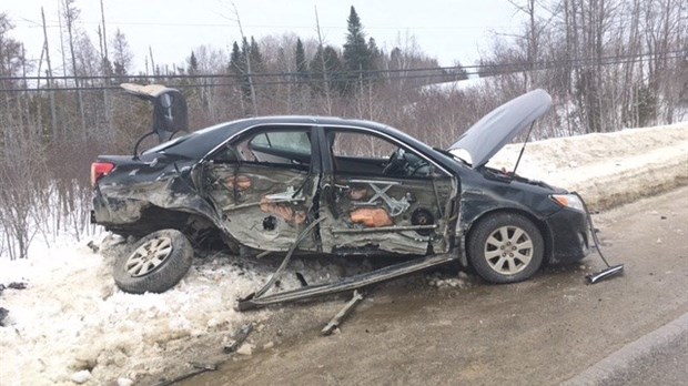 Collision avec un poids lourd à Dégelis