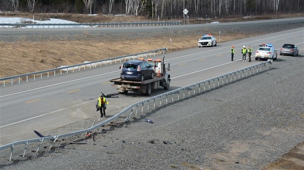 Collision sur l'autoroute 20 à L'Isle-Verte