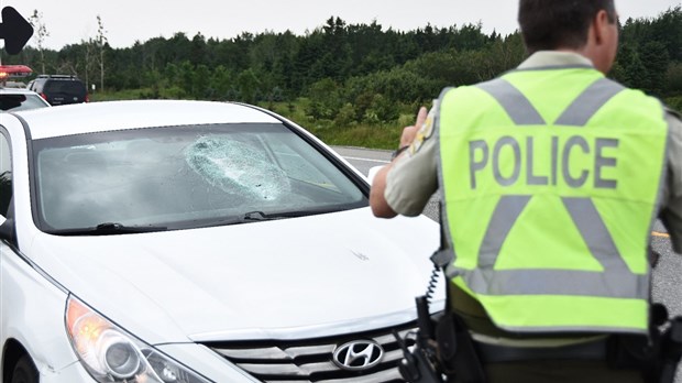 Une roche fracasse son pare-brise sur l’autoroute 20