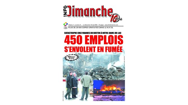 450 emplois s’envolent en fumée à Notre-Dame-du-Lac