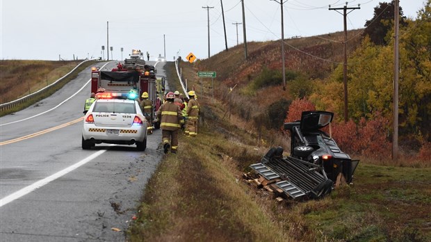 Embardée sur la route 132 à L'Isle-Verte