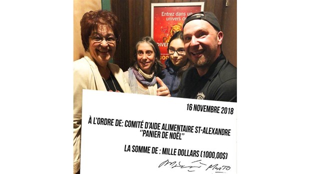 1 000 $ pour les paniers de Noël à Saint-Alexandre
