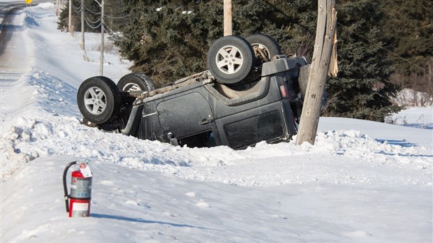 Capotage sur la route 132 à Rivière-du-Loup