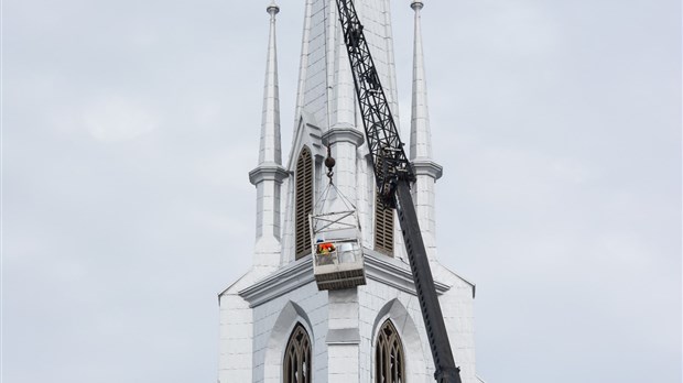 Derniers travaux sur le clocher de l'église Saint-Patrice
