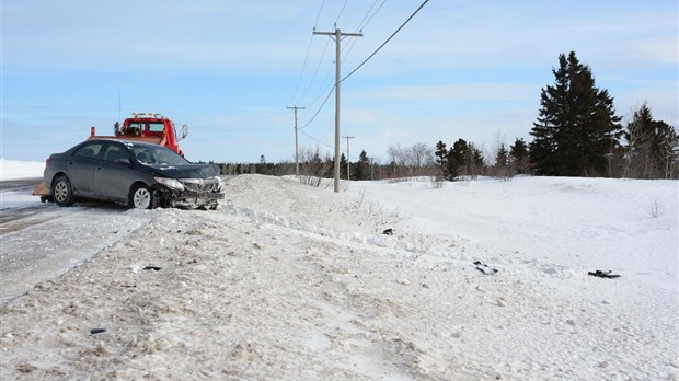 Sortie de route sur la 291 à Saint-Arsène