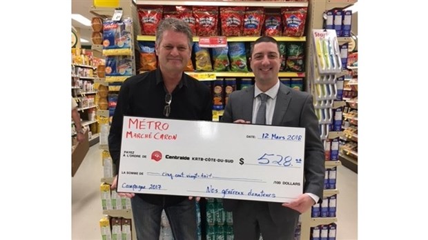 Métro Caron contribue à la campagne Centraide
