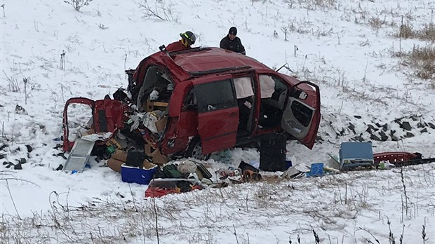 Accident sur l'autoroute 20 à Cacouna