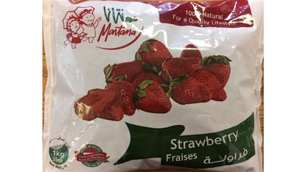 Rappel de fraises congelées de marque Montana en raison du virus de l'hépatite A