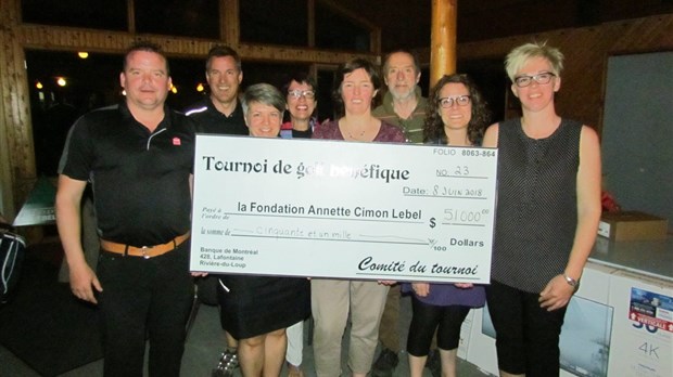 51 000$ pour la 23e présentation du tournoi de golf de la Fondation Annette Cimon Lebel!