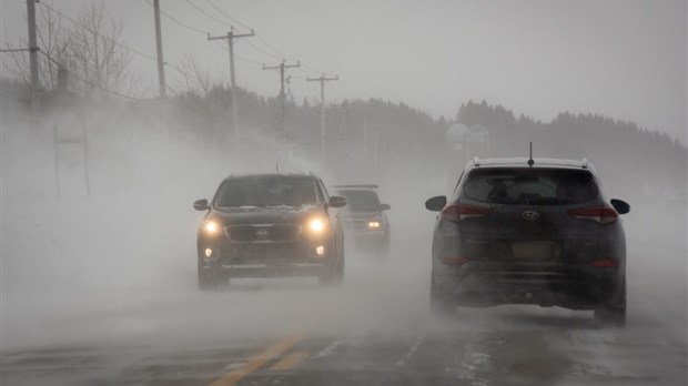 Avertissement de bourrasques de neige dans la région