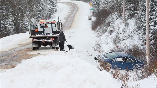 Sortie de route à Saint-Honoré-de-Témiscouata	