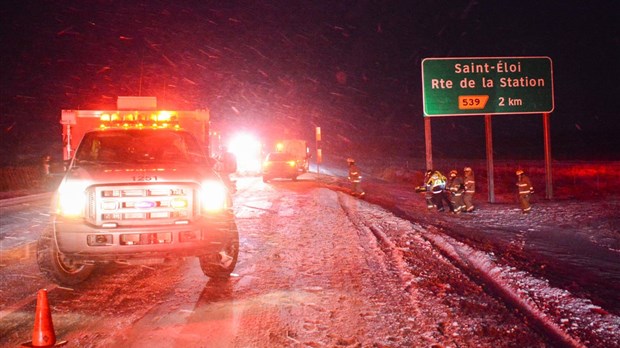Sortie de route sur l'autoroute 20