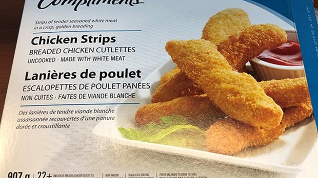 Rappel de lanières de poulet de marque Compliments