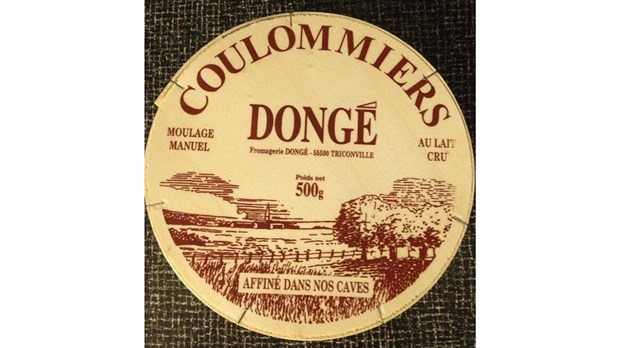 Rappel de fromage au lait cru Coulommiers de marque Dongé