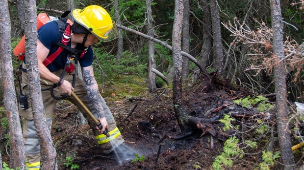 Début d’incendie en forêt au parc des Chutes 