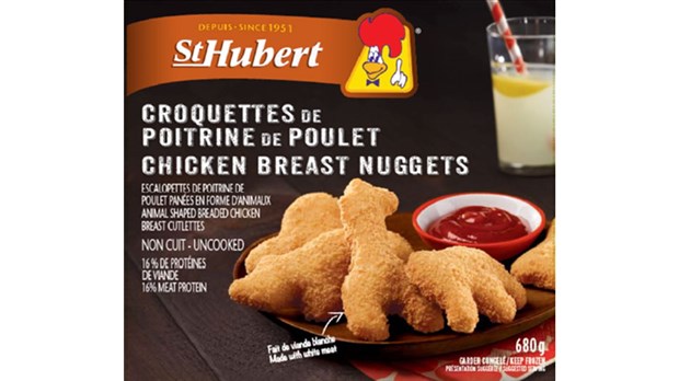 Rappel de croquettes de poulet de marque St-Hubert en raison de la présence de fragments d'os