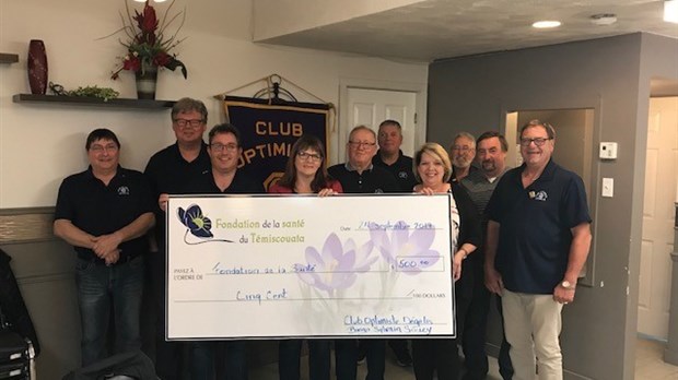 Le Club Optimiste de Dégelis donne 500 $ pour la santé