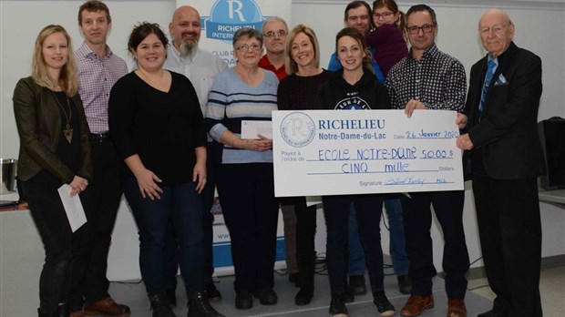 Le Club Richelieu de Notre-Dame-du-Lac remet près de 10 000 $