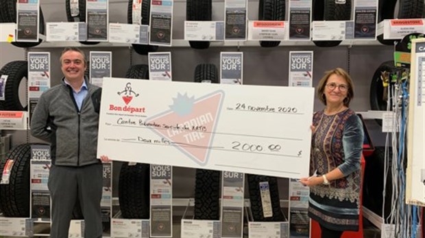 La Fondation Bon Départ de Canadian Tire verse 2 000 $ pour la prévention du suicide
