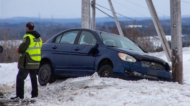 Embardée sur la rue Fraserville à Rivière-du-Loup 