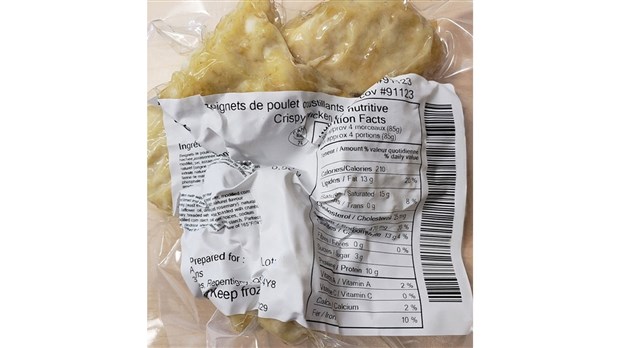 Rappel de Beignets de poulet croustillants non cuits en raison de la bactérie Salmonella