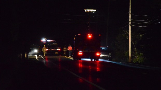 Collision avec un chevreuil à Rivière-Bleue