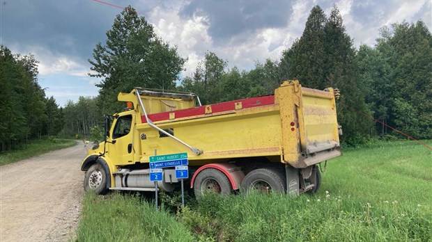 Sortie de route  d’un poids lourd à Saint-Honoré-de-Témiscouata
