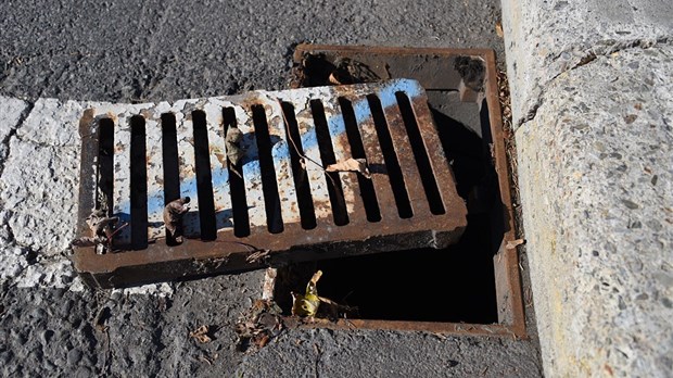 Des plaques d’égout retirées sur la rue Laval à Rivière-du-Loup
