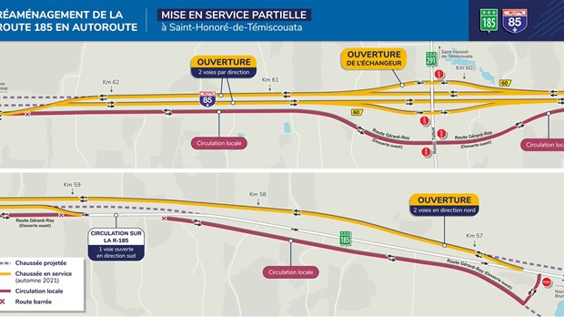 Autoroute 85: mise en service partielle à Saint-Honoré-de-Témiscouata