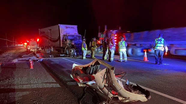 Collision entre deux poids lourds à Saint-Simon 