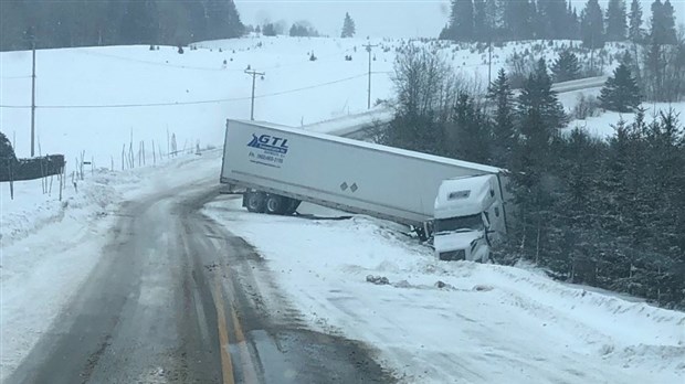 Sortie de route d'un poids lourd à Saint-Clément