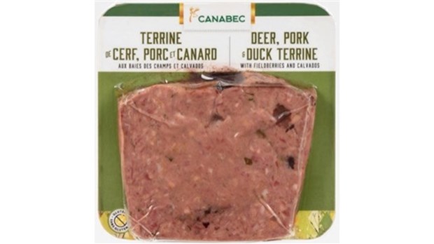 Avis de ne pas consommer de la Terrine vendue par Les Gibiers Canabec inc.
